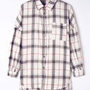  Emily Oversized Plaid Pattern Plus Shacket