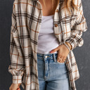 White Small Emily Oversized Plaid Pattern Plus Shacket