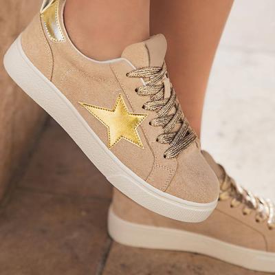 Emily Patchwork Lace Up Sneakers