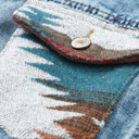  Emily Print Frayed Hem Jacket