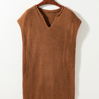 Emily Short Sleeve Notched Sweater