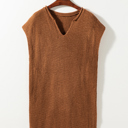  Emily Short Sleeve Notched Sweater