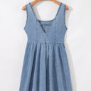  Emily Square Neck Bowknot A-line Denim Dress
