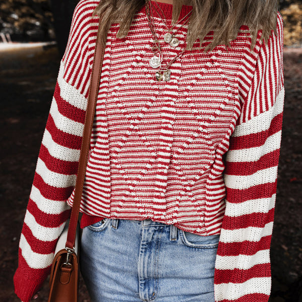 Emily Stripe Textured Sweater