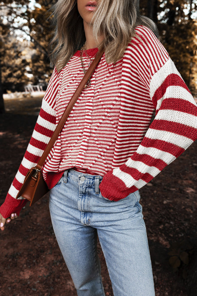 Emily Stripe Textured Sweater