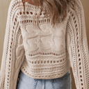  Emma Cable Knit Cropped Sweater