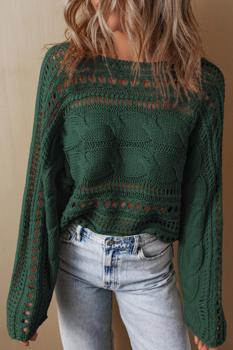 Emma Cable Knit Cropped Sweater