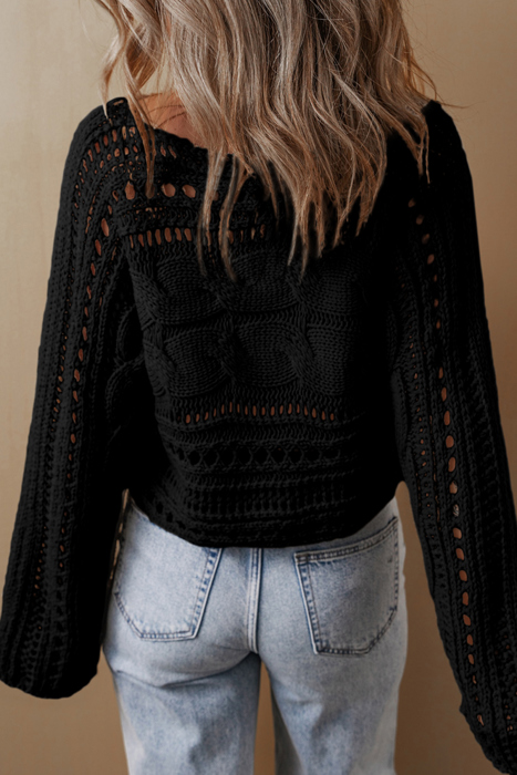 Emma Cable Knit Cropped Sweater