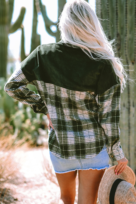 Emma Snap Colorblock Plaid Shacket