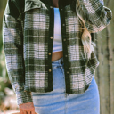  Emma Snap Colorblock Plaid Shacket