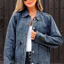 Sail Blue Medium Emma Up Mineral Washed Jacket