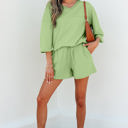  Emmeline Loose V Neck Half Sleeve Tee and Shorts