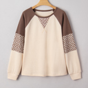 Brown Small Emmeline Patchwork Color Block Long Sleeve Top