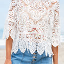  Emmie Bohemian Macrame Lace Crochet Half Sleeve Blouse