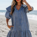  Emory Ruffled Collared Side Pockets Dress