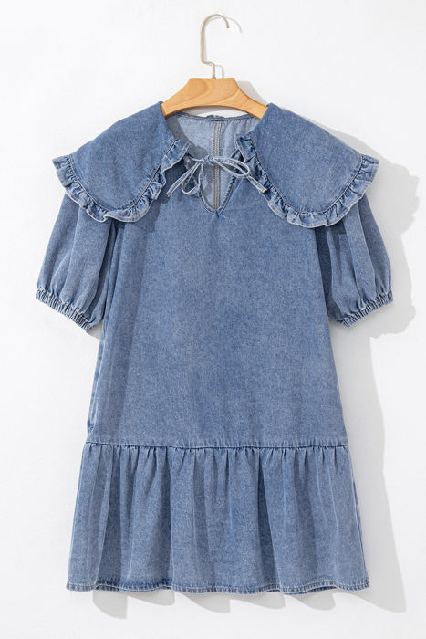 Emory Ruffled Collared Side Pockets Dress