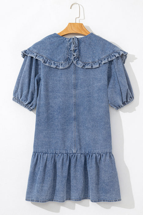 Emory Ruffled Collared Side Pockets Dress