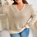  Emory Stripe Drop Shoulder PLUS Sweater
