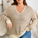  Emory Stripe Drop Shoulder PLUS Sweater