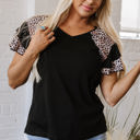  Emryn Leopard Ruffled Sleeve V Neck Top