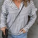  Emryn Striped Ruffled Buttoned Long Sleeve Top