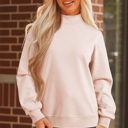  Ensley apricot Oversize Mock Sweatshirt