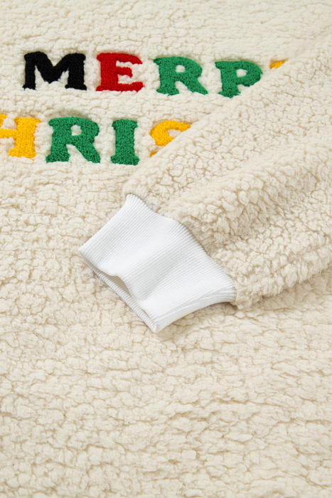 Ensley Christmas Embroidered Sherpa Pullover