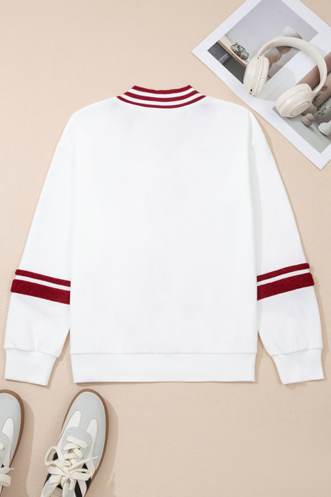 Esme Striped Puff Sleeve Sweatshirt
