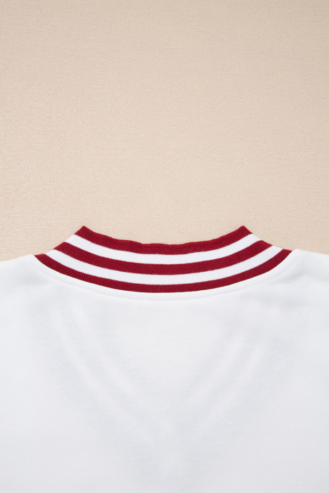 Esme Striped Puff Sleeve Sweatshirt