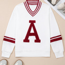 Red Dahlia Large Esme Striped Puff Sleeve Sweatshirt