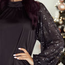  Esther Glittering Mesh Sleeve Dress