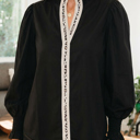  Estrella Flounce Sleeve Trim Blouse