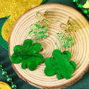 Green Estrella Pendant Bow Stud Earrings