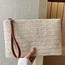  Estrella Straw Woven Wrist Strap Wristlet