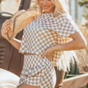 Etta Checkerboard Top and High Waist Skorts Outfit