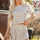  Etta Checkerboard Top and High Waist Skorts Outfit