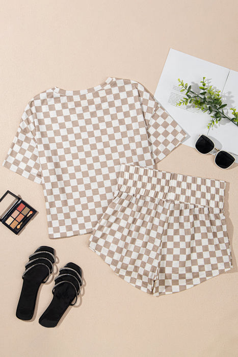 Etta Checkerboard Top and High Waist Skorts Outfit