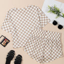  Etta Checkerboard Top and High Waist Skorts Outfit