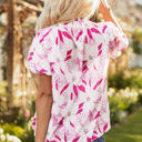  Etta Floral Frilled Collar Short Sleeve Blouse