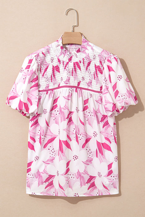 Etta Floral Frilled Collar Short Sleeve Blouse