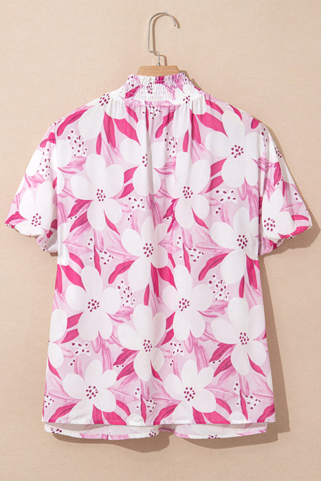 Etta Floral Frilled Collar Short Sleeve Blouse