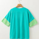  Etta Frayed Denim Star Patched Oversize Top
