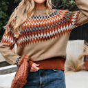  Eva Aztec Crew Neck Sweater