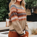  Eva Aztec Crew Neck Sweater