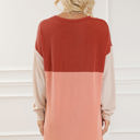 Eva Colorblock Corded Long Sleeve Mini Dress