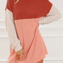 Red XL Eva Colorblock Corded Long Sleeve Mini Dress