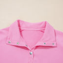  Evangeline Embroidered Flower Buttons Pullover Sweatshirt