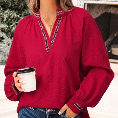 Eve Jacquard Print Textured Blouse