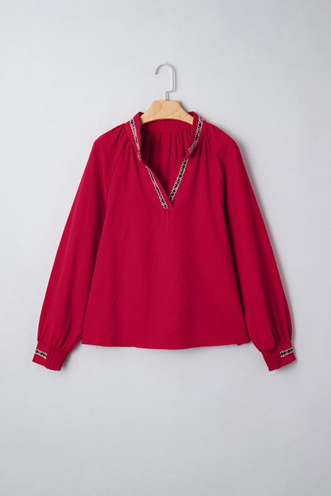 Eve Jacquard Print Textured Blouse