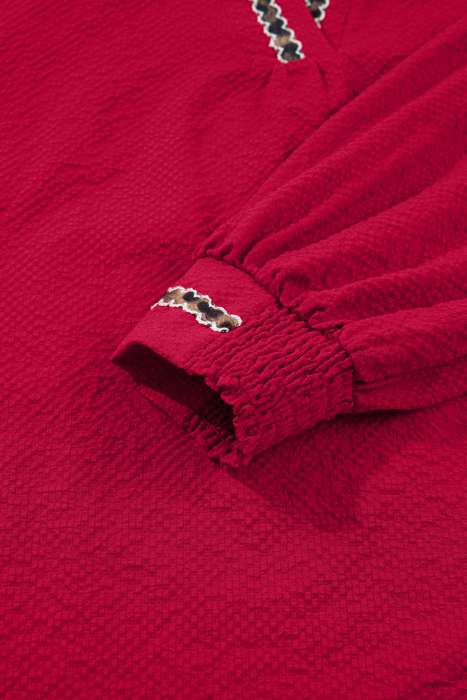 Eve Jacquard Print Textured Blouse